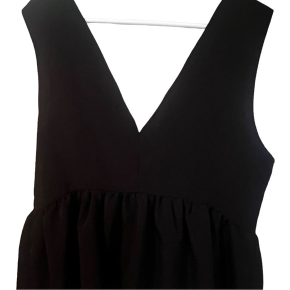 ASOS Black V-Neck Front and V-Back Peplum Style size 12 - Picture 2 of 5